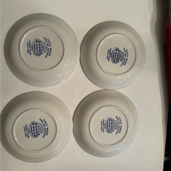 Vintage Woods Ware english pottery blue transfer small condiment bowls - Picture 4 of 6